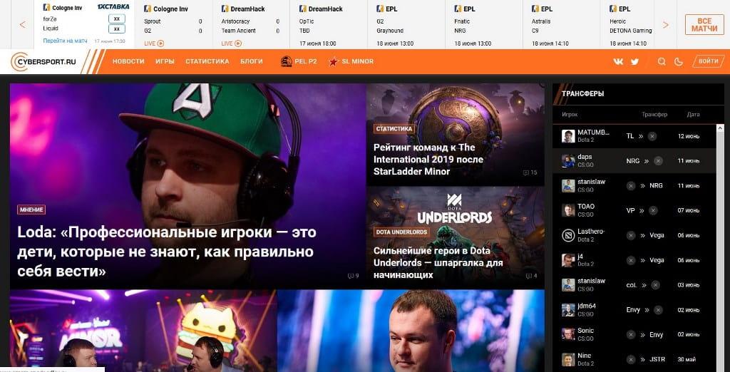 Überblick über cybersport.ru - das führende Portal zum Thema E-Sport in der GUS
